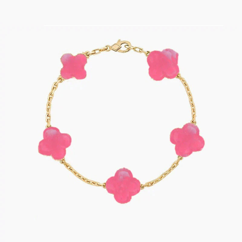 Pulsera Trébol Cuatro Hojas – Plata S925 Chapada en Oro 18K | Lujo Mujer