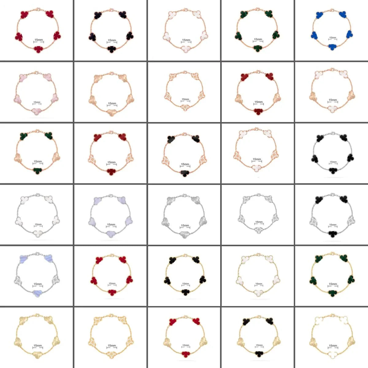 Pulsera Trébol Cuatro Hojas – Plata S925 Chapada en Oro 18K | Lujo Mujer