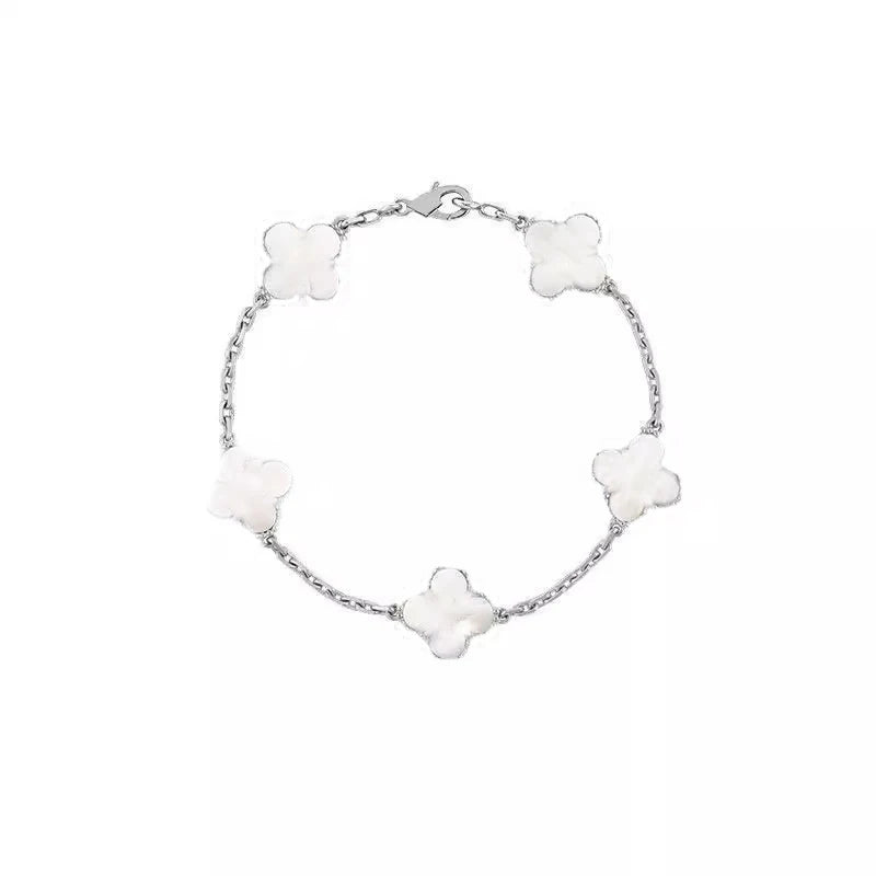 Pulsera Trébol Cuatro Hojas – Plata S925 Chapada en Oro 18K | Lujo Mujer