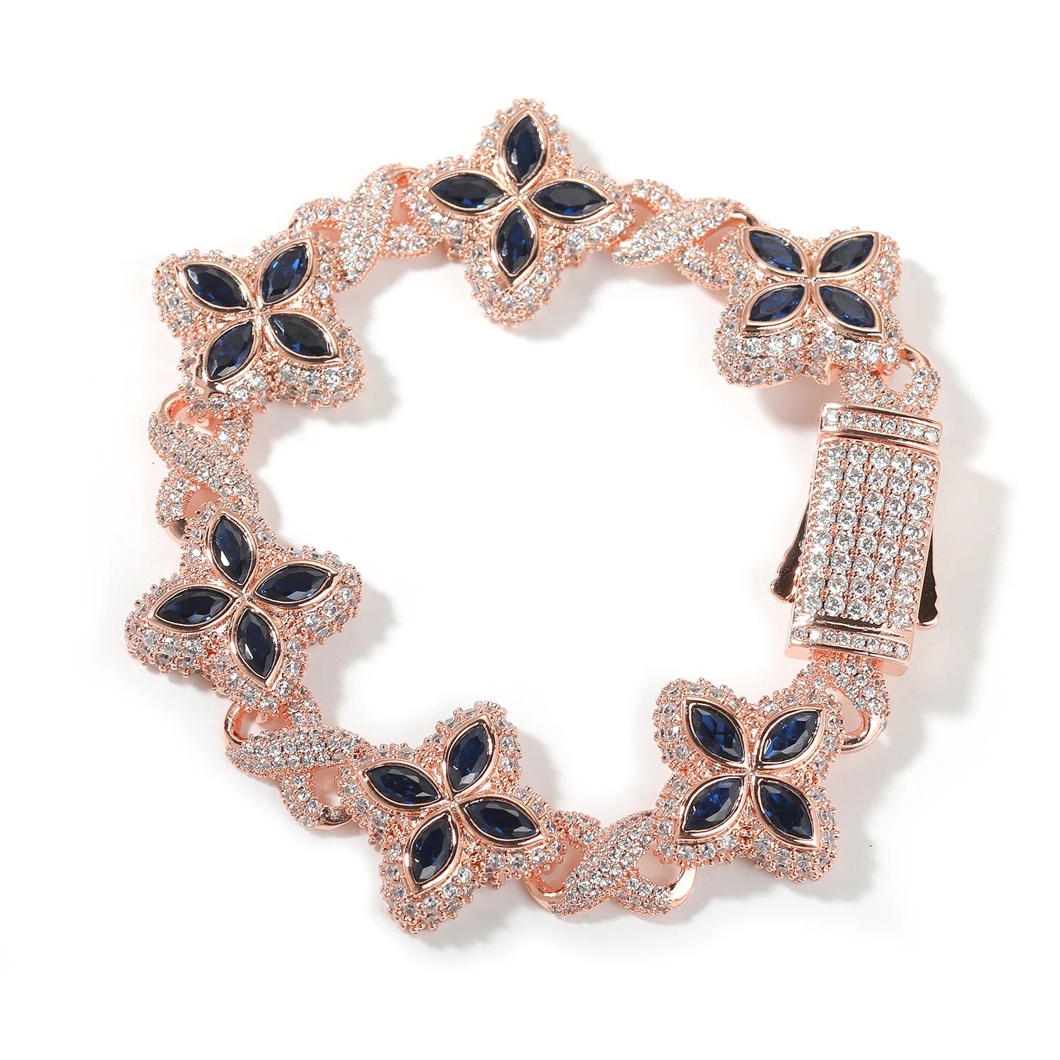 Pulsera Cuban Chain Trébol CZ – Chapada en Oro Real | Hip Hop Mujer