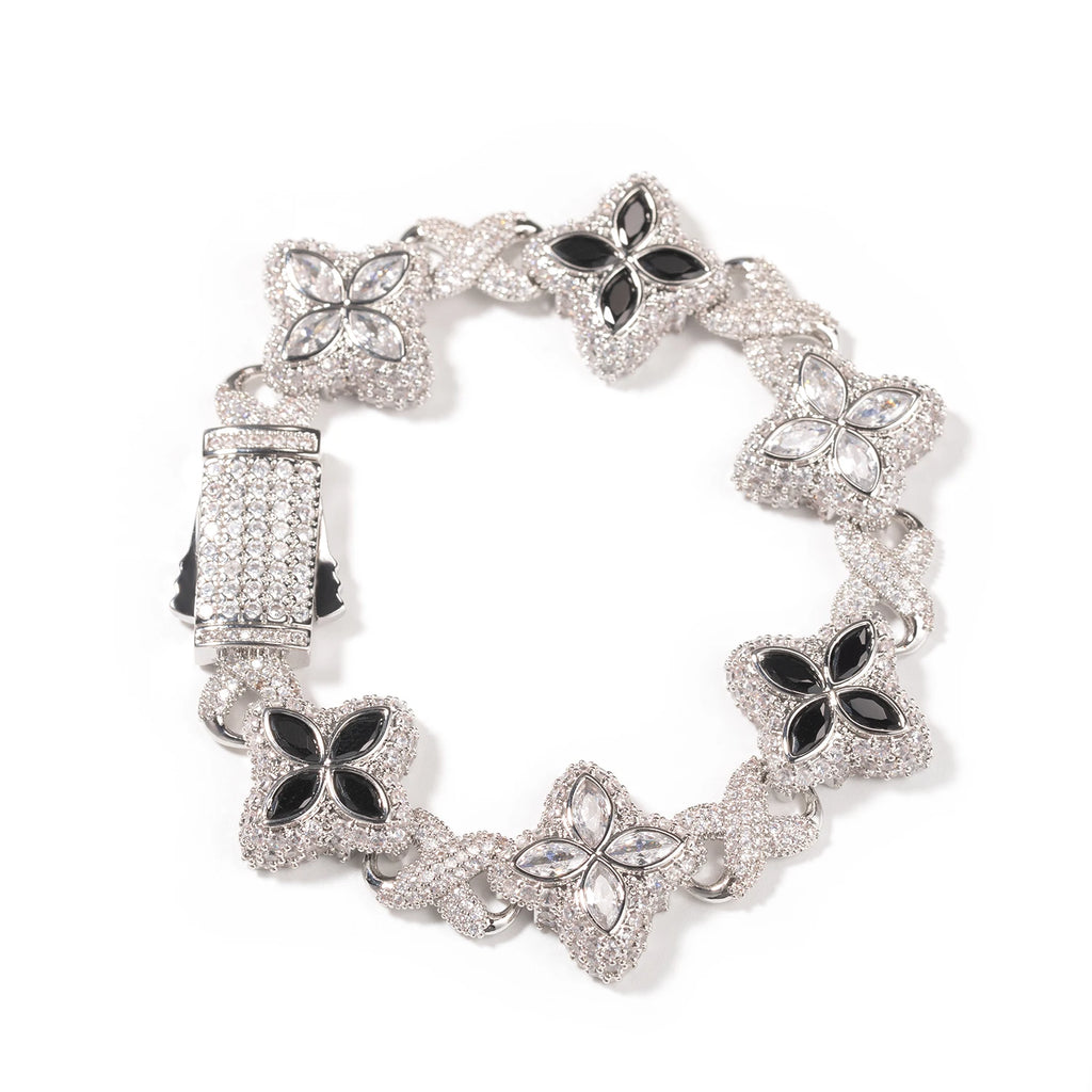 Pulsera Cuban Chain Trébol CZ – Chapada en Oro Real | Hip Hop Mujer