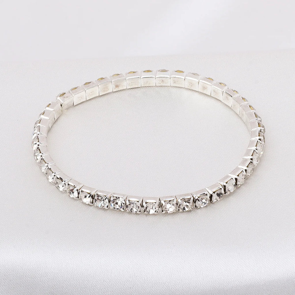 Pulsera Tennis Elástica Zircon Full Rhinestone – Ajustable | Moda Mujer