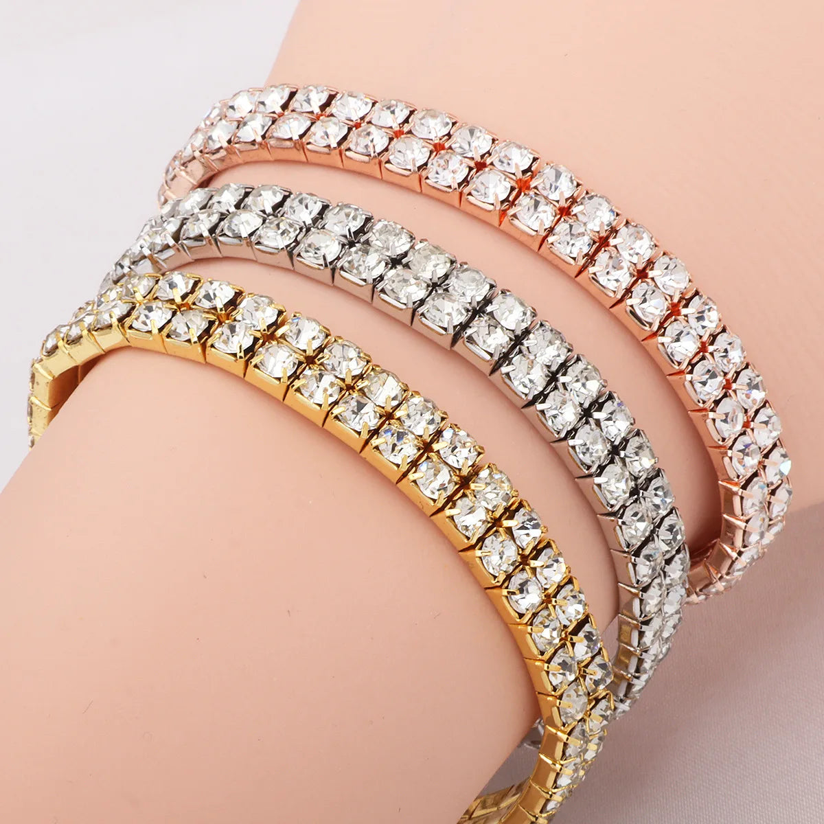 Pulsera Tennis Elástica Zircon Full Rhinestone – Ajustable | Moda Mujer