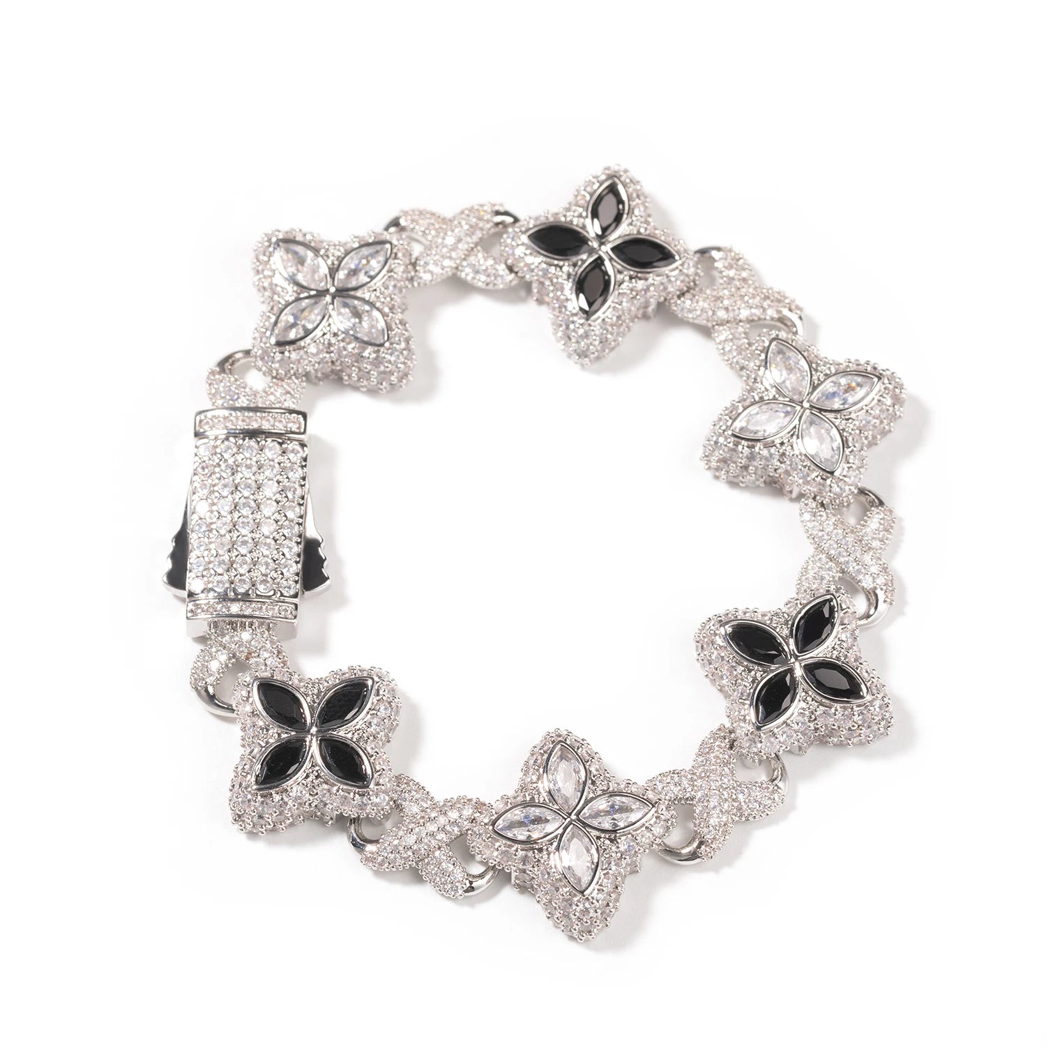 Pulsera Cuban Chain Trébol CZ – Chapada en Oro Real | Hip Hop Mujer