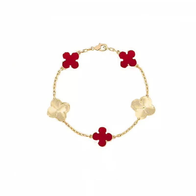 Pulsera Trébol Cuatro Hojas – Plata S925 Chapada en Oro 18K | Lujo Mujer