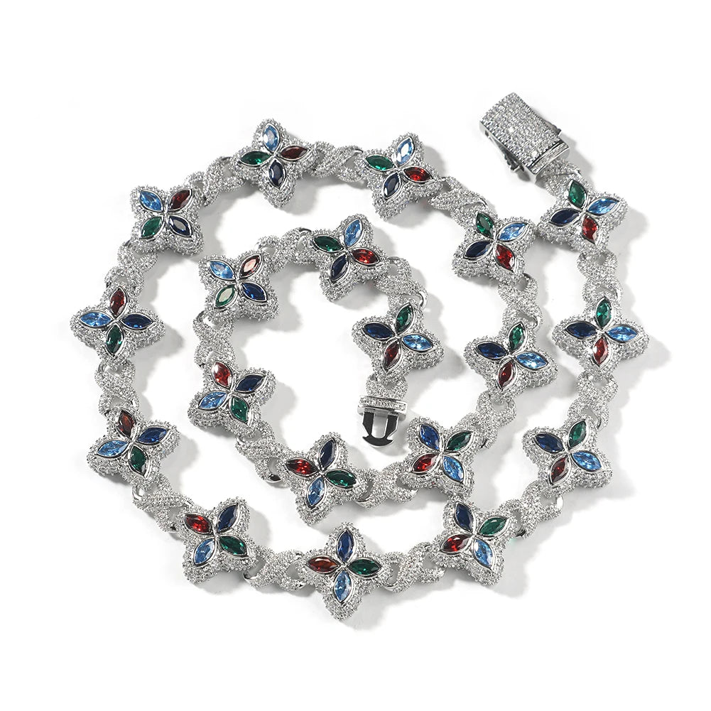 Pulsera Cuban Chain Trébol CZ – Chapada en Oro Real | Hip Hop Mujer