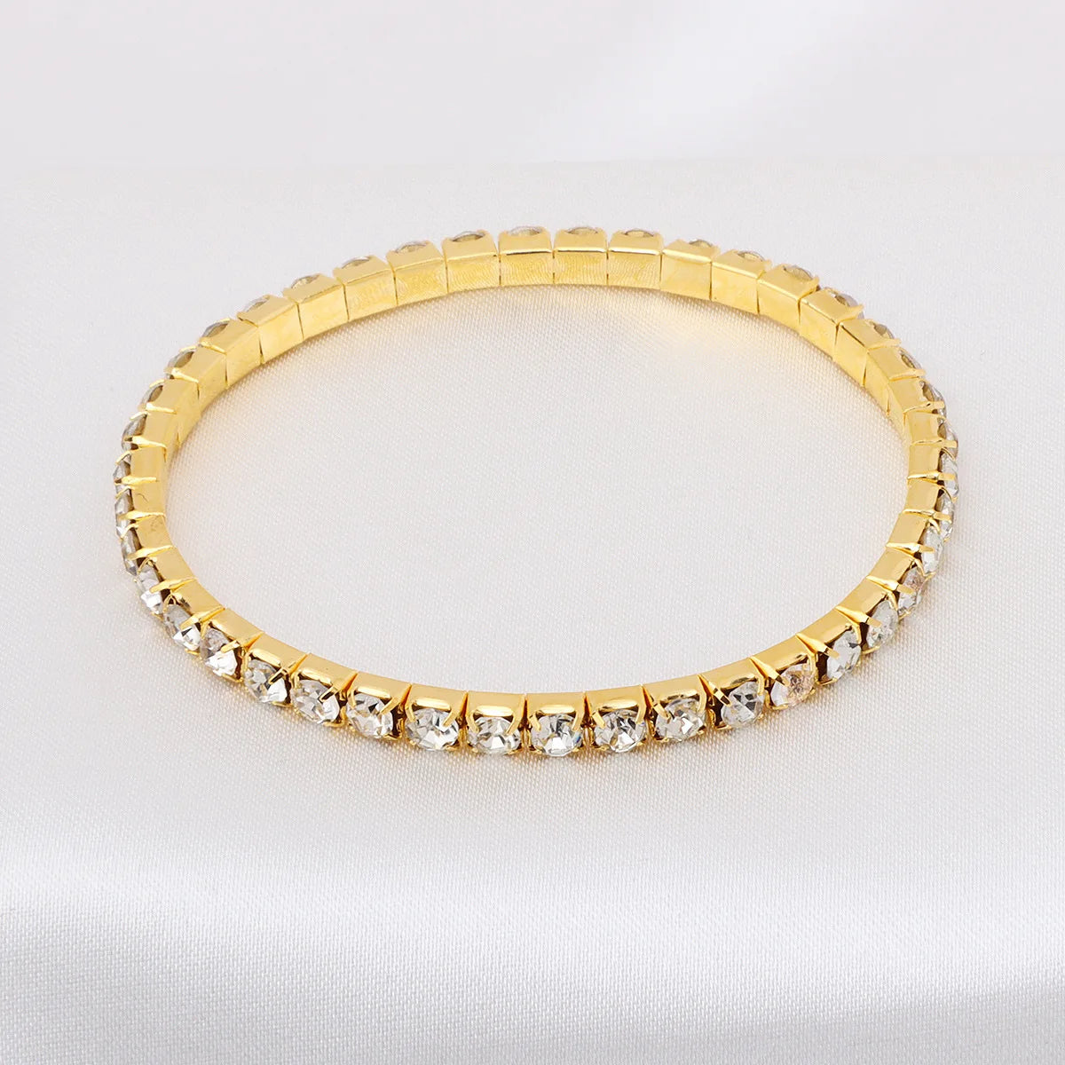 Pulsera Tennis Elástica Zircon Full Rhinestone – Ajustable | Moda Mujer