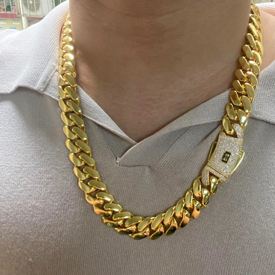 Set Miami Cuban Link – Collar y Pulsera Chapados en Oro 14K-18K | Hip Hop Lujo