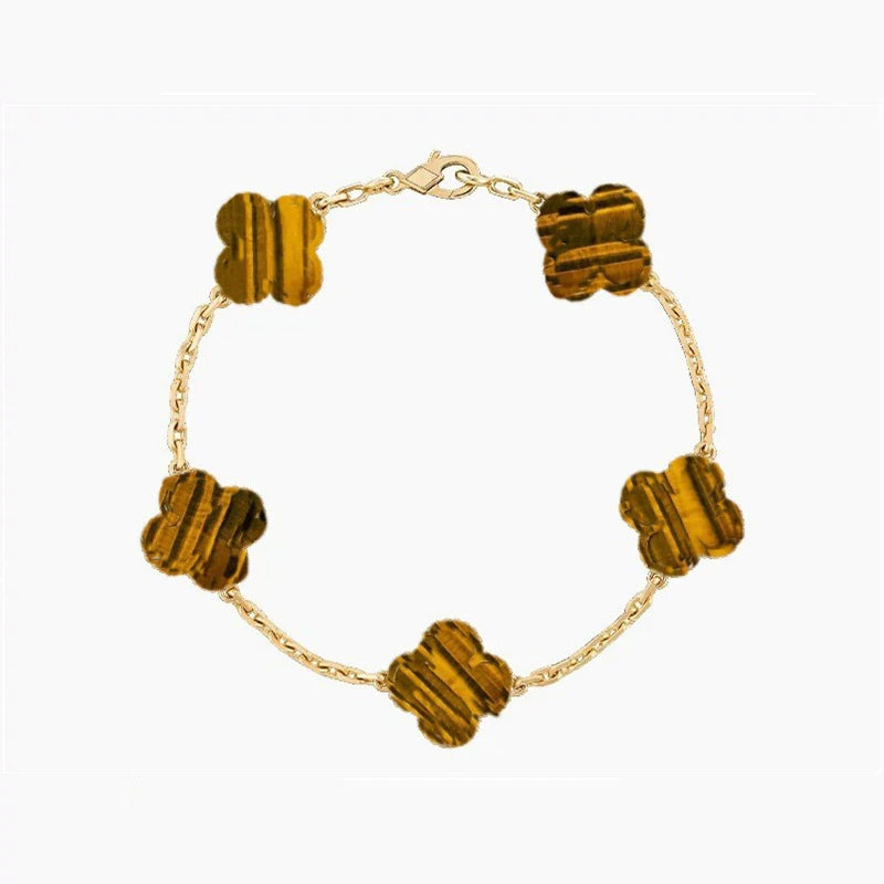 Pulsera Trébol Cuatro Hojas – Plata S925 Chapada en Oro 18K | Lujo Mujer