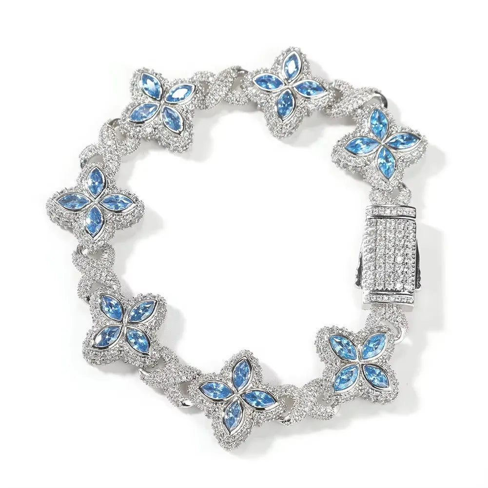 Pulsera Cuban Chain Trébol CZ – Chapada en Oro Real | Hip Hop Mujer