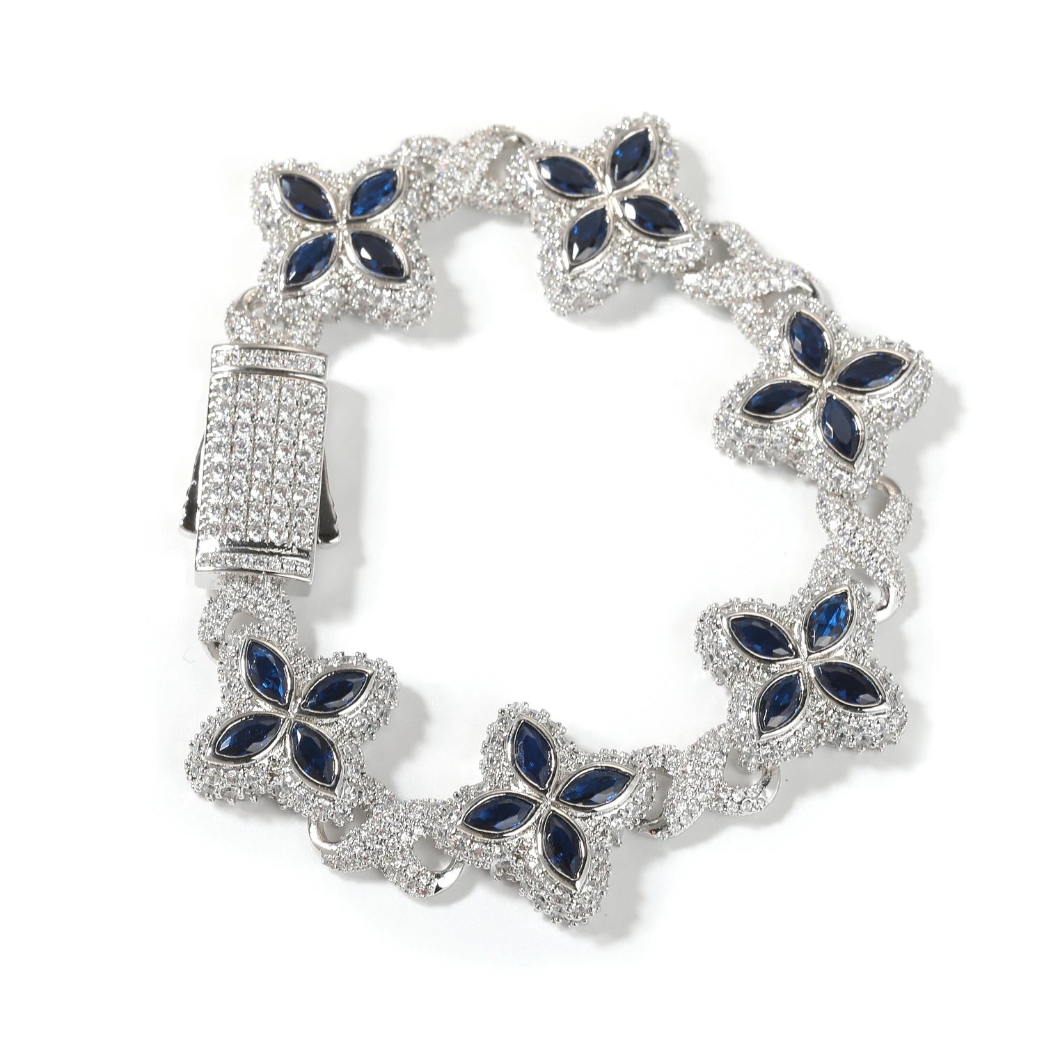 Pulsera Cuban Chain Trébol CZ – Chapada en Oro Real | Hip Hop Mujer