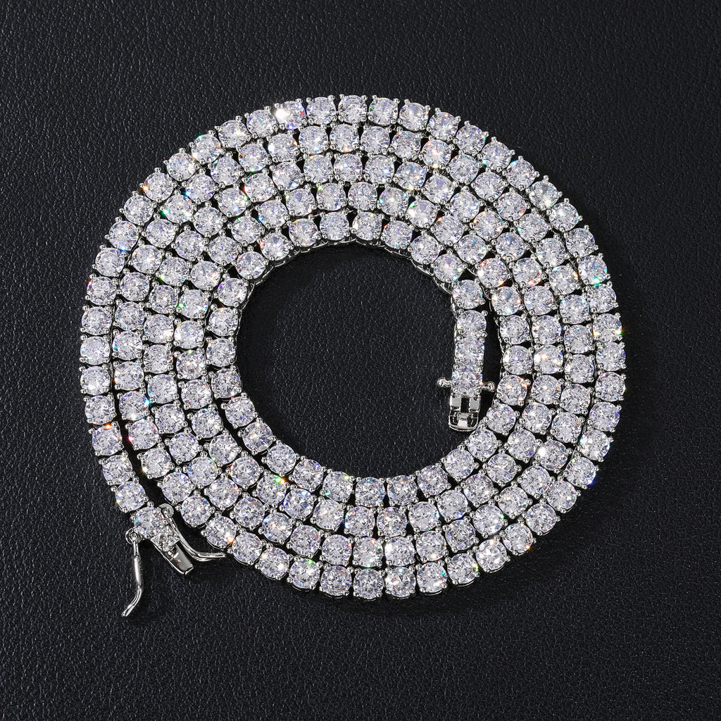 Collar Tennis Chain Hip Hop – Zirconia Diamante Chapado en Oro 18K
