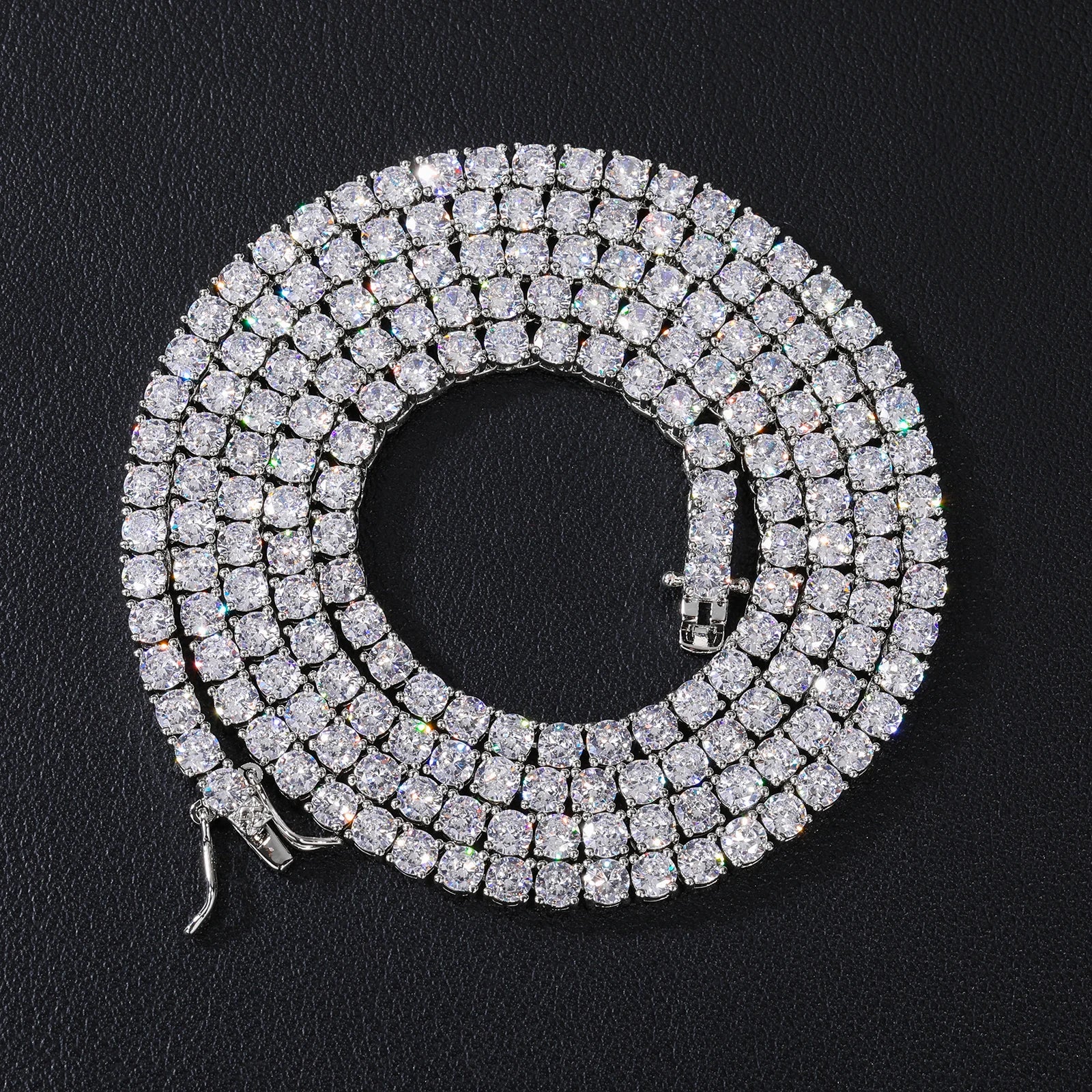 Collar Tennis Chain Hip Hop – Zirconia Diamante Chapado en Oro 18K
