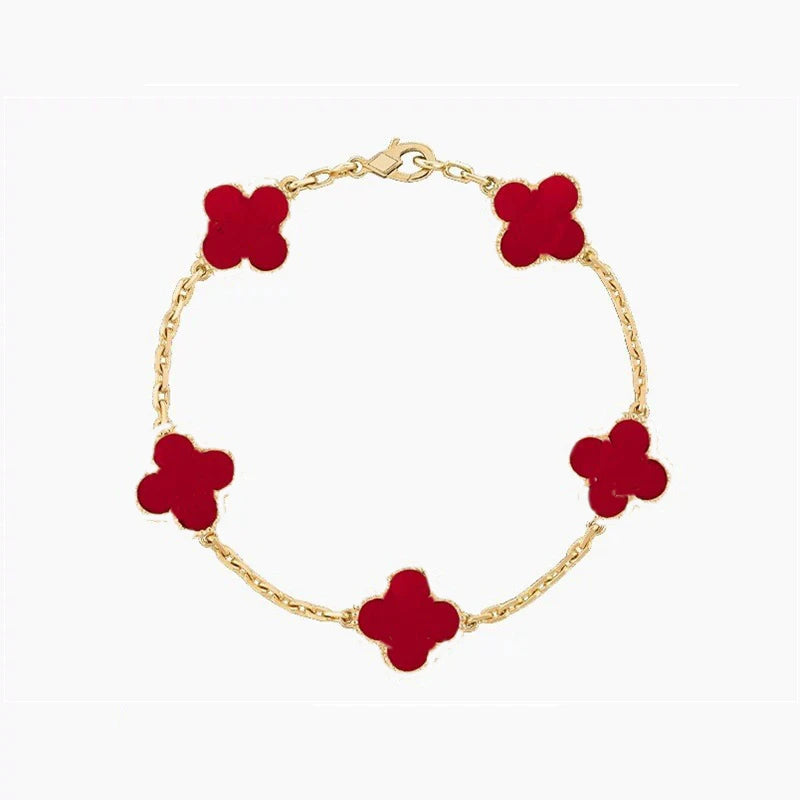Pulsera Trébol Cuatro Hojas – Plata S925 Chapada en Oro 18K | Lujo Mujer