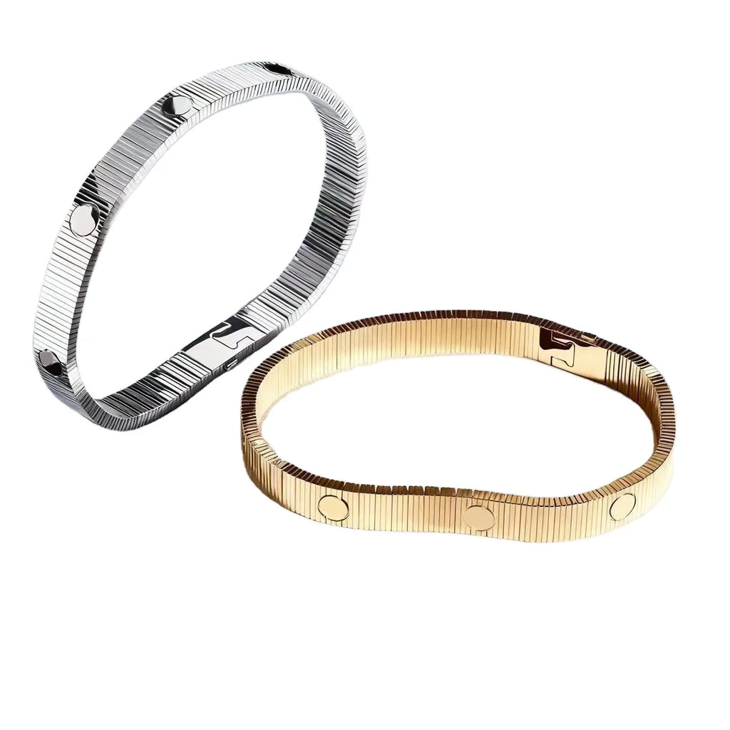 Pulsera Cristiana Acero Inoxidable 316 – Zirconia Chapada en Oro 18K | Fe y Estilo