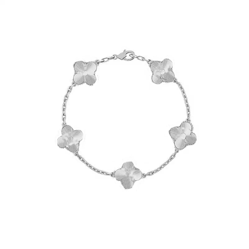 Pulsera Trébol Cuatro Hojas – Plata S925 Chapada en Oro 18K | Lujo Mujer