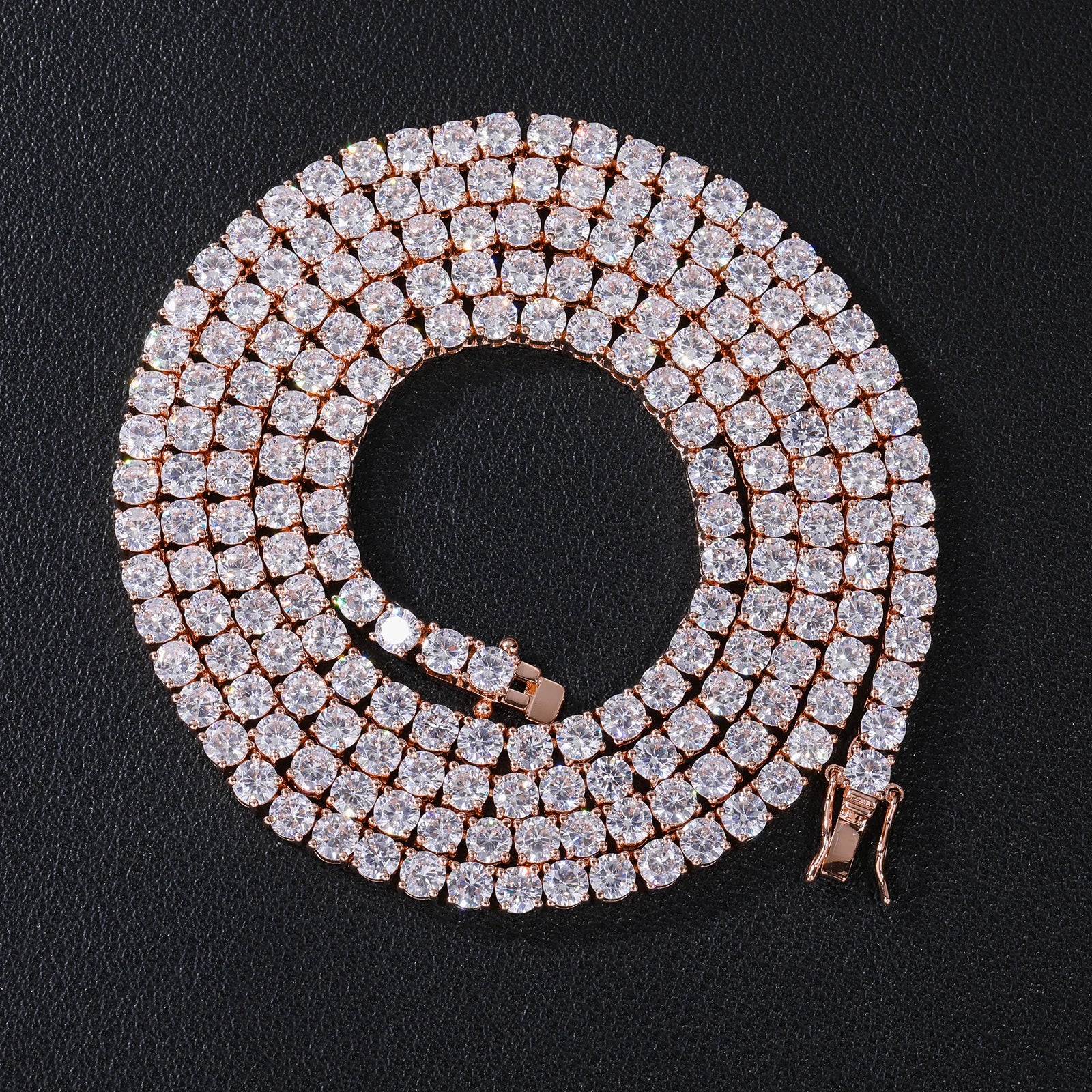 Collar Tennis Chain Hip Hop – Zirconia Diamante Chapado en Oro 18K