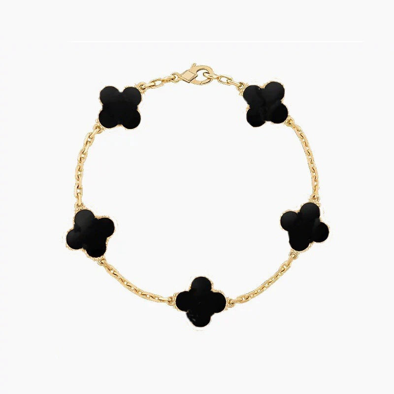 Pulsera Trébol Cuatro Hojas – Plata S925 Chapada en Oro 18K | Lujo Mujer