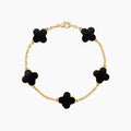 Pulsera Trébol Cuatro Hojas – Plata S925 Chapada en Oro 18K | Lujo Mujer