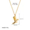 Collar Colgante Botas Vaqueras – Acero Inoxidable Chapado en Oro 18K | Estilo Vintage