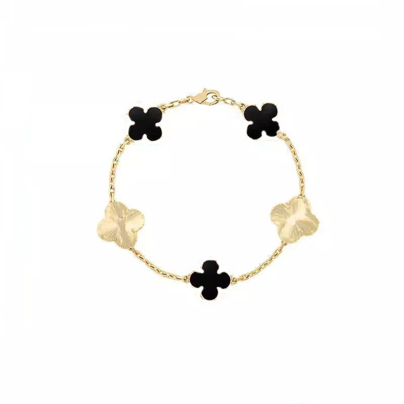 Pulsera Trébol Cuatro Hojas – Plata S925 Chapada en Oro 18K | Lujo Mujer