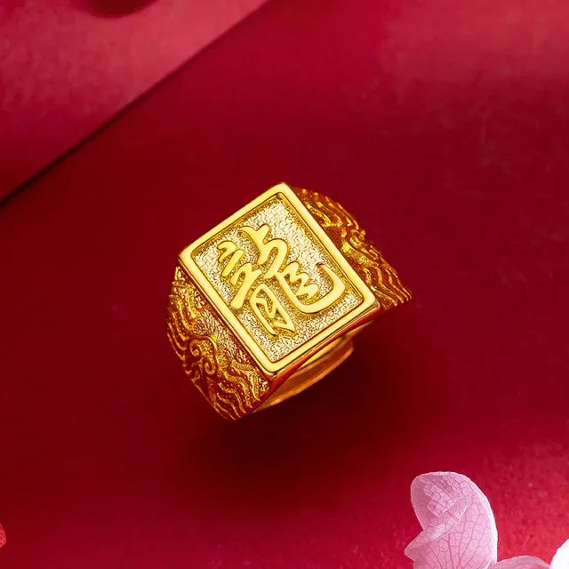 Anillo Águila Ajustable – Chapado en Oro Puro | Hombre y Mujer