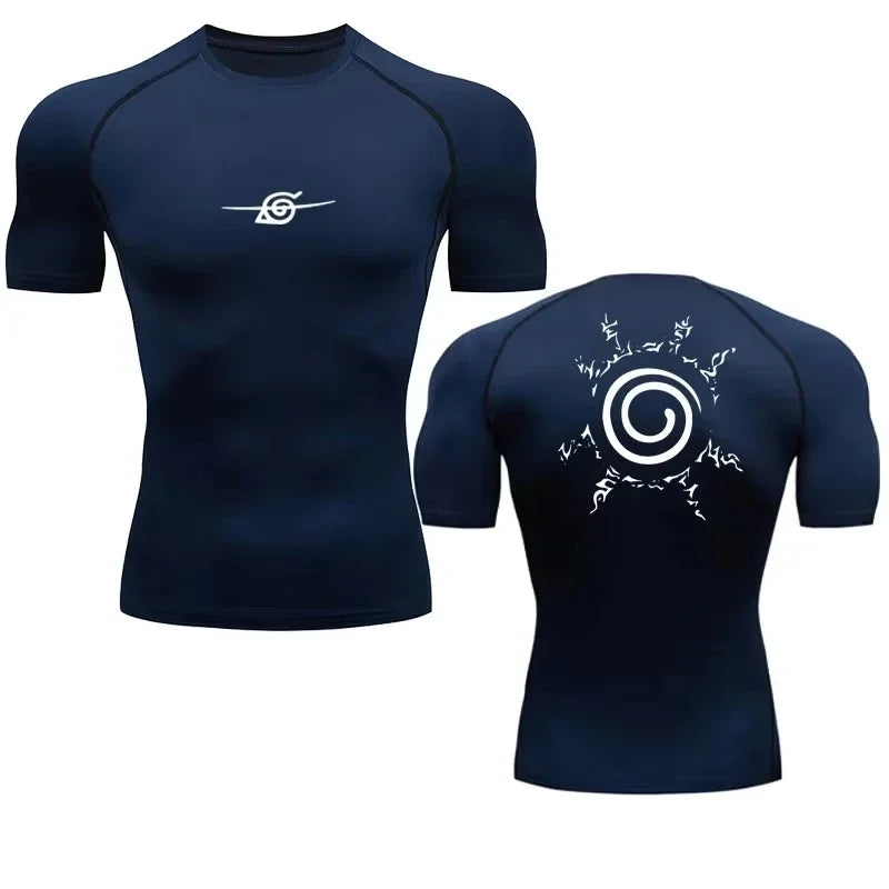 Camiseta de Compresión Anime para Hombre — Secado Rápido y Fitness
