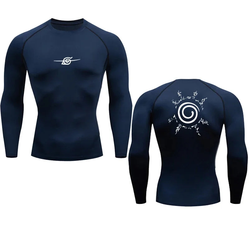 Camiseta de Compresión Anime Sport — Secado Rápido para Gym y Fitness