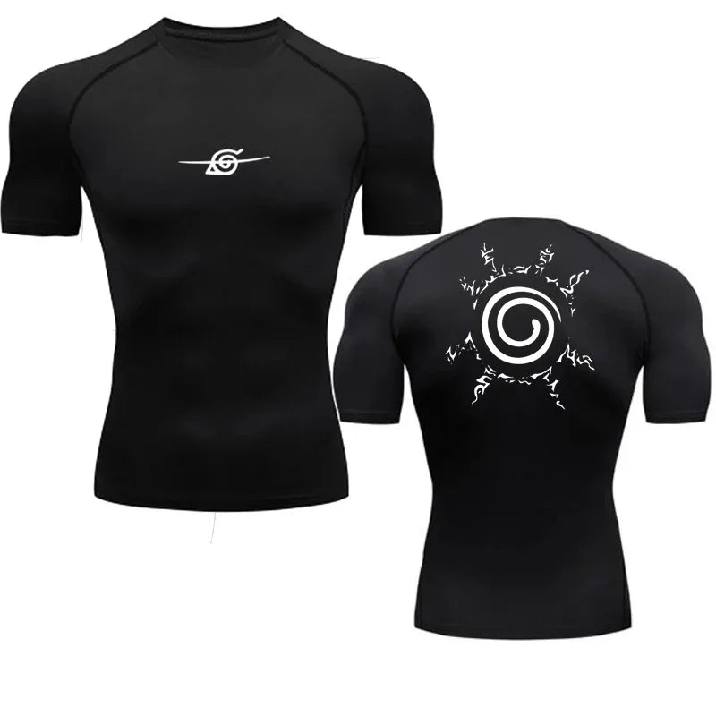 Camiseta de Compresión Anime Sport — Secado Rápido para Gym y Fitness