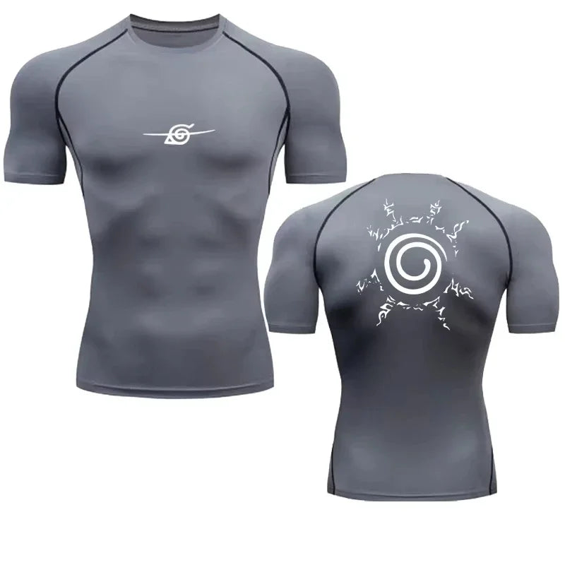 Camiseta de Compresión Anime para Hombre — Secado Rápido y Fitness