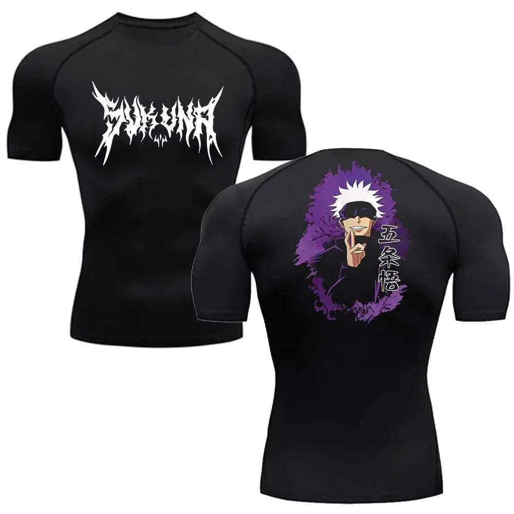 Camiseta de Compresión Anime para Hombre — Secado Rápido y Fitness