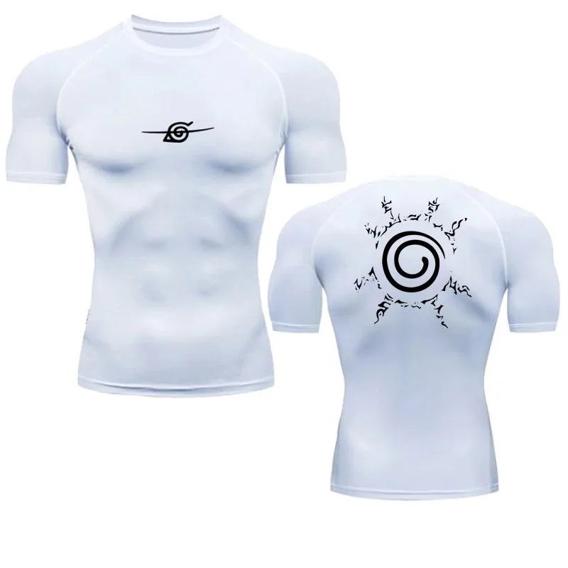 Camiseta de Compresión Anime Sport — Secado Rápido para Gym y Fitness