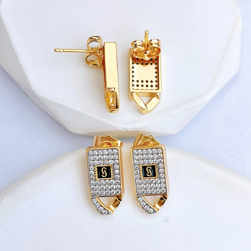 Set Joyería Laminada Oro 14K – Pendientes Mónaco Elegantes + Anillo Ajustable