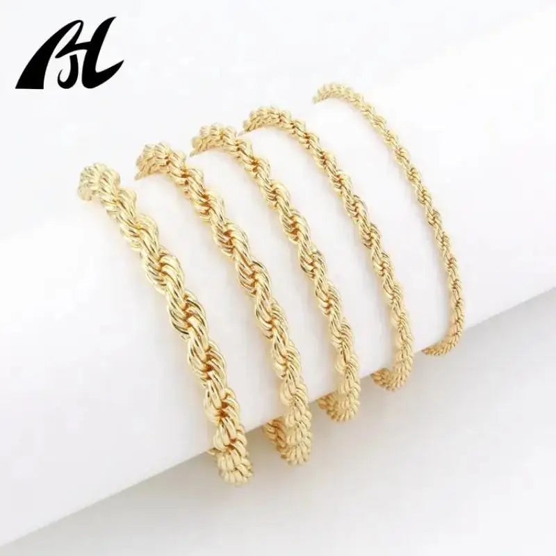 Pulsera Cadena Serpiente Twist – Oro Laminado Hip Hop | Hombre y Mujer