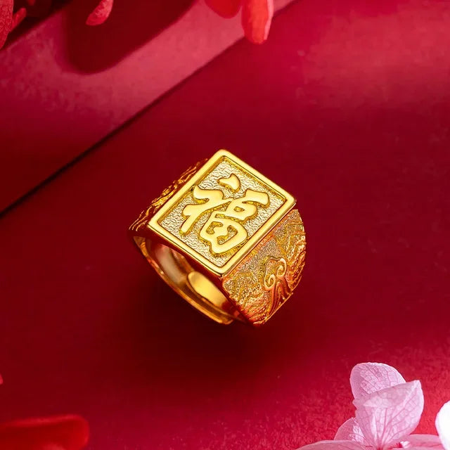 Anillo Águila Ajustable – Chapado en Oro Puro | Hombre y Mujer