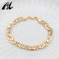 Pulsera Cadena Mariner Chapada en Oro 14K – Estilo Clásico | Hombre