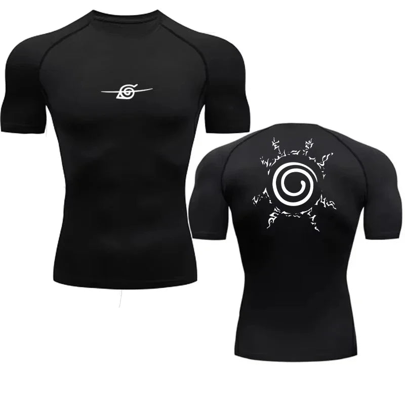 Camiseta de Compresión Anime para Hombre — Secado Rápido y Fitness