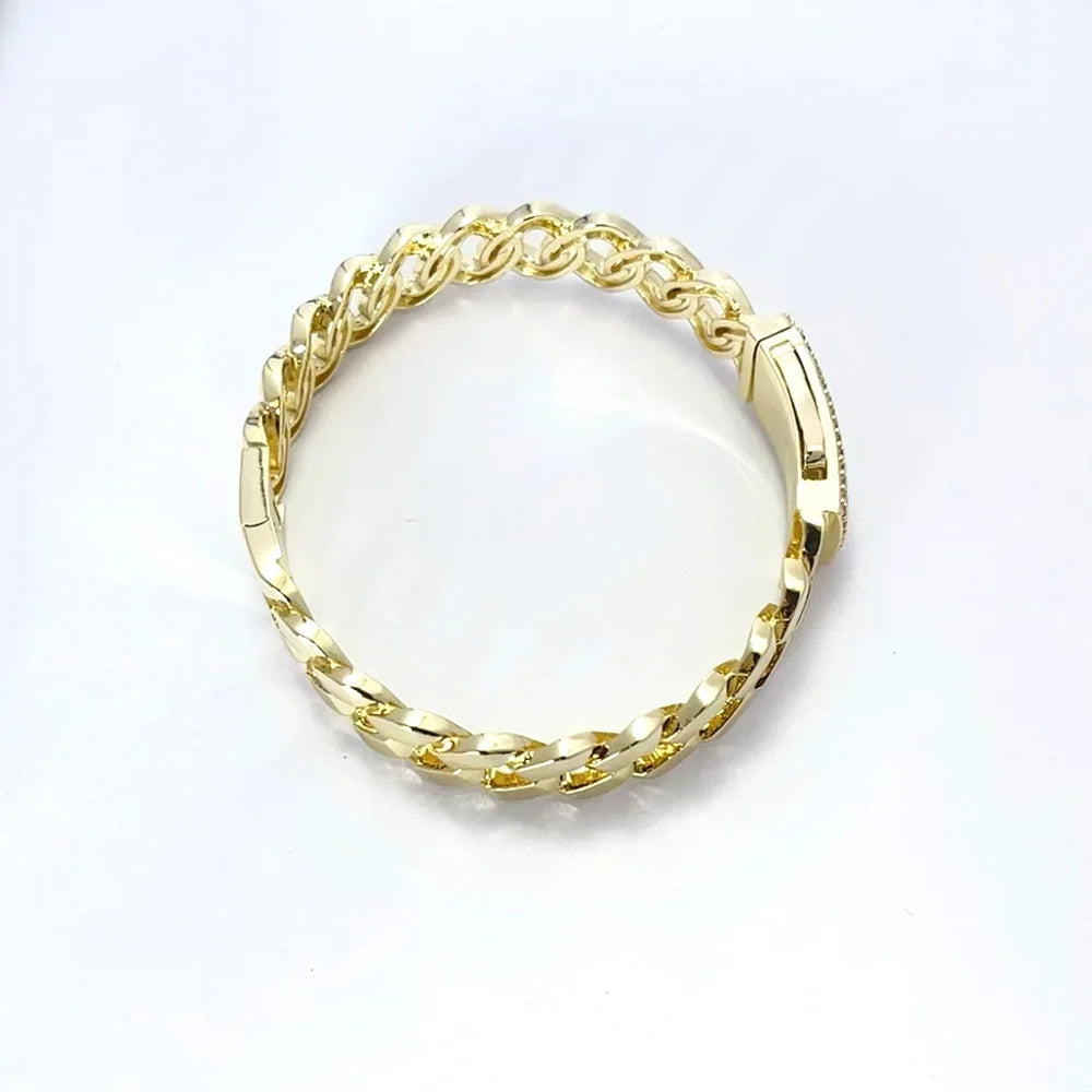 Pulsera Cubana Monaco Hip Hop – Chapada en Oro 14K | Hombre y Mujer