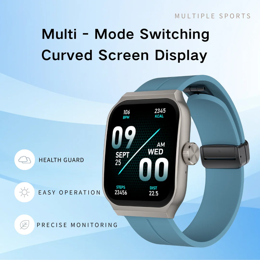 Reloj Inteligente Pantalla Curva 3D 2.01" – Más de 150 Carátulas Deportivas