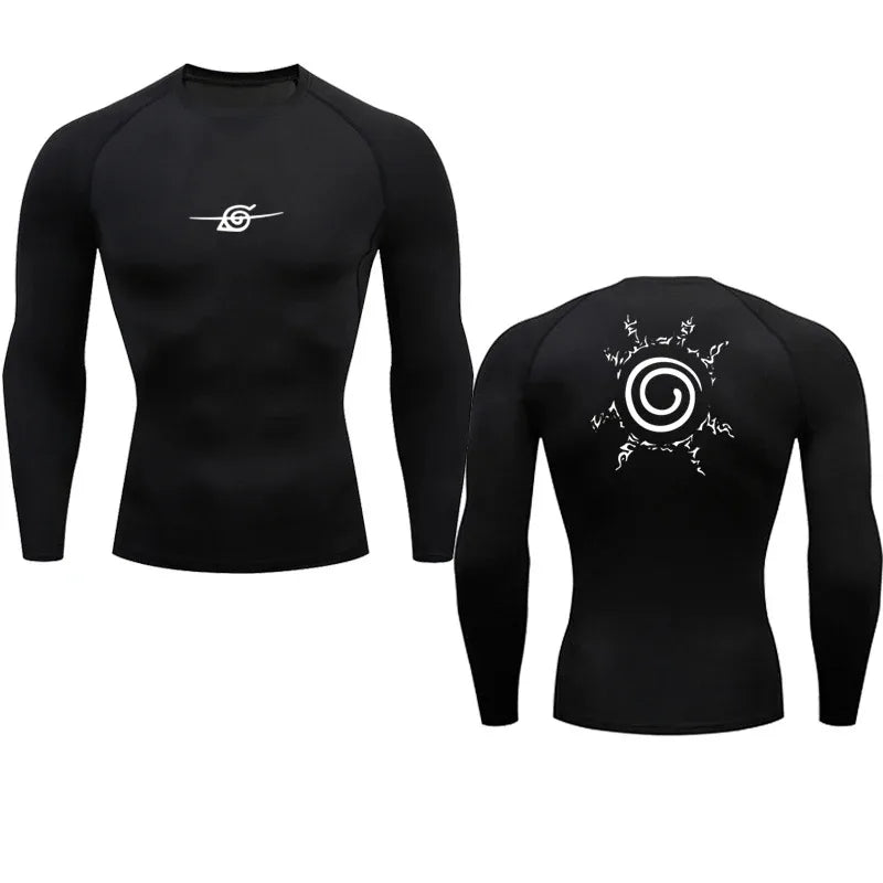 Camiseta de Compresión Anime Sport — Secado Rápido para Gym y Fitness