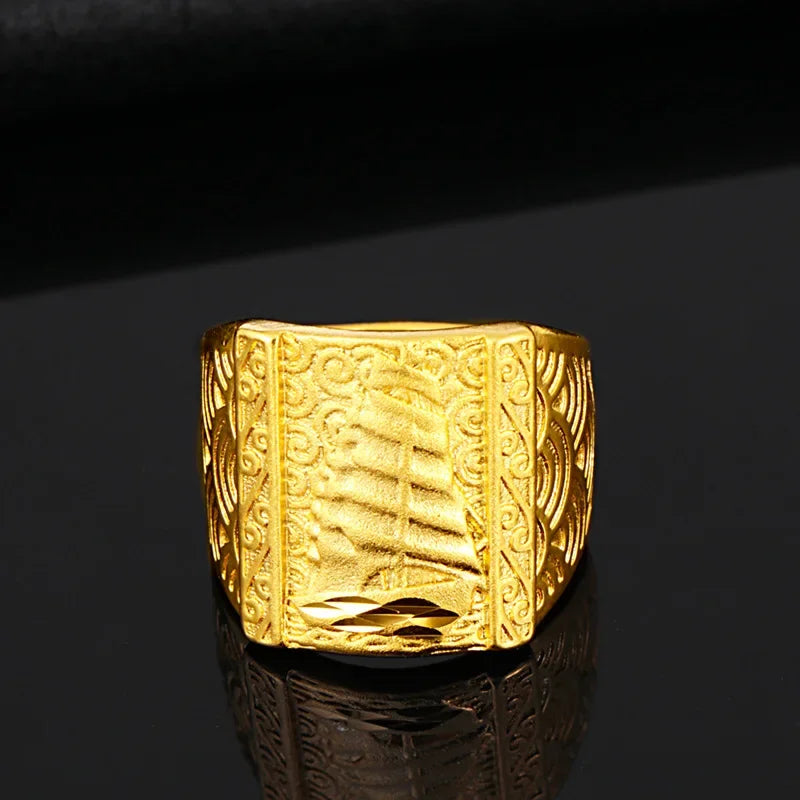 Anillo Águila Ajustable – Chapado en Oro Puro | Hombre y Mujer