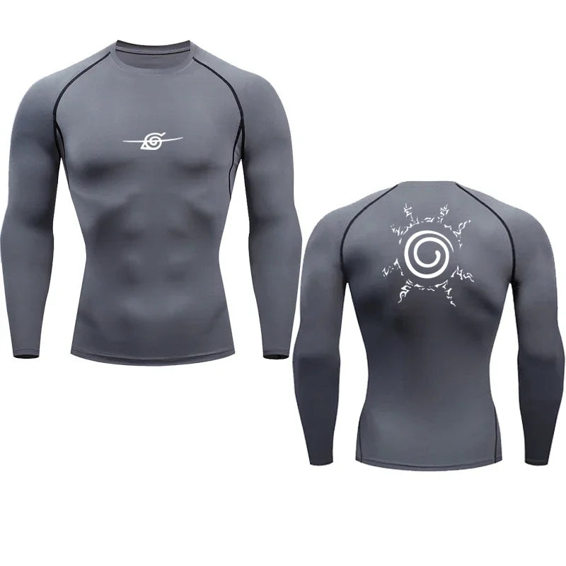 Camiseta de Compresión Anime Sport — Secado Rápido para Gym y Fitness
