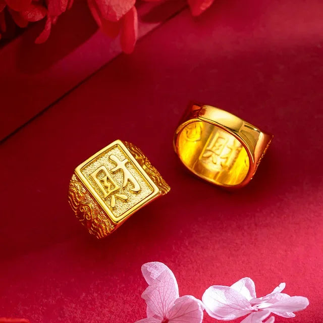 Anillo Águila Ajustable – Chapado en Oro Puro | Hombre y Mujer