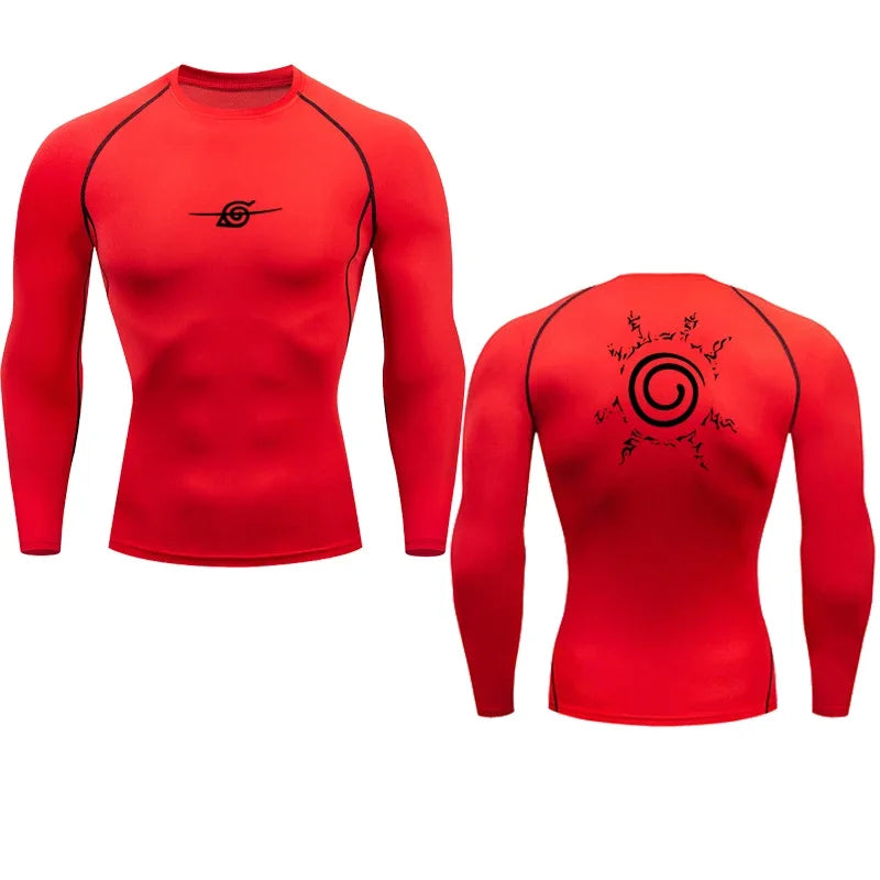 Camiseta de Compresión Anime Sport — Secado Rápido para Gym y Fitness