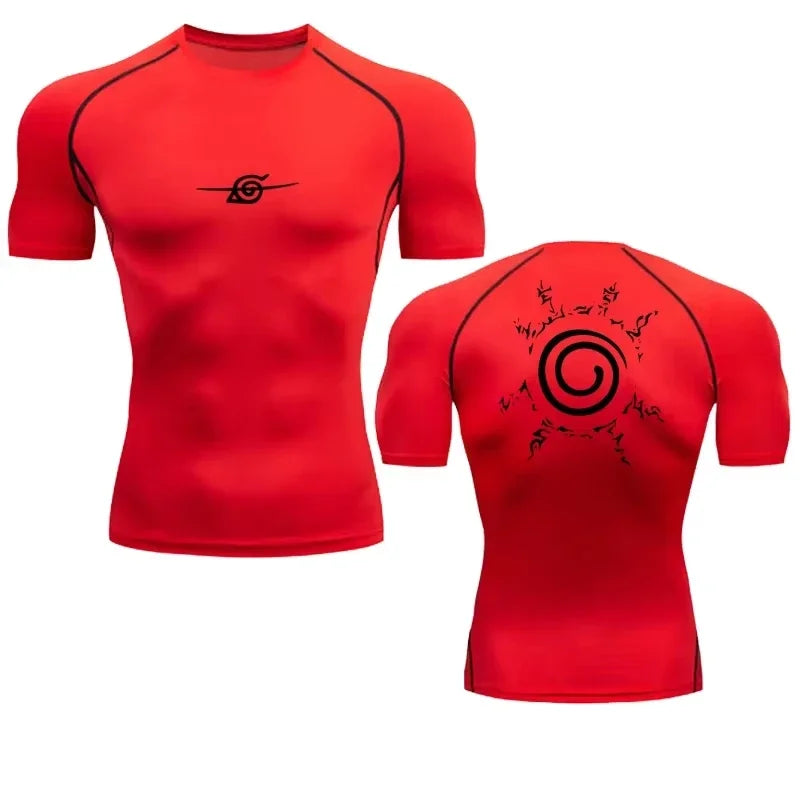 Camiseta de Compresión Anime para Hombre — Secado Rápido y Fitness