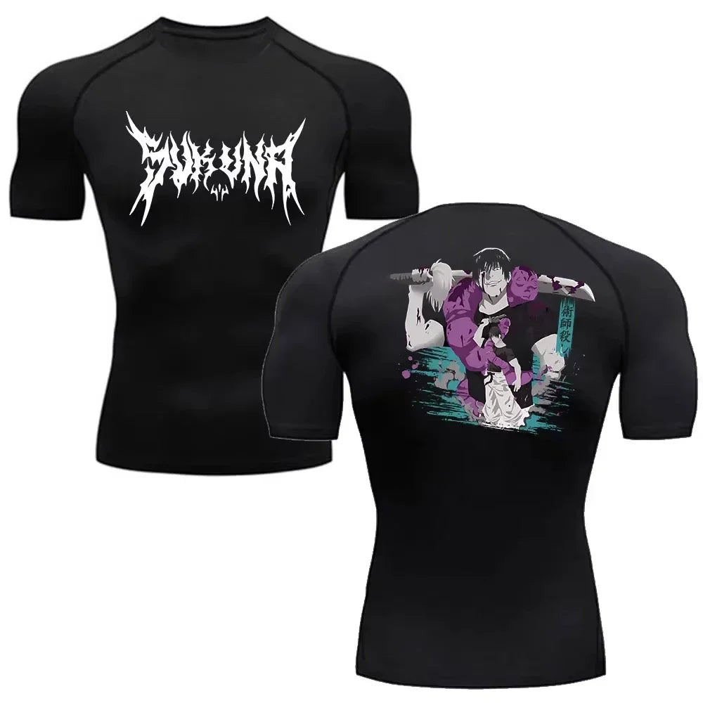 Camiseta de Compresión Anime para Hombre — Secado Rápido y Fitness