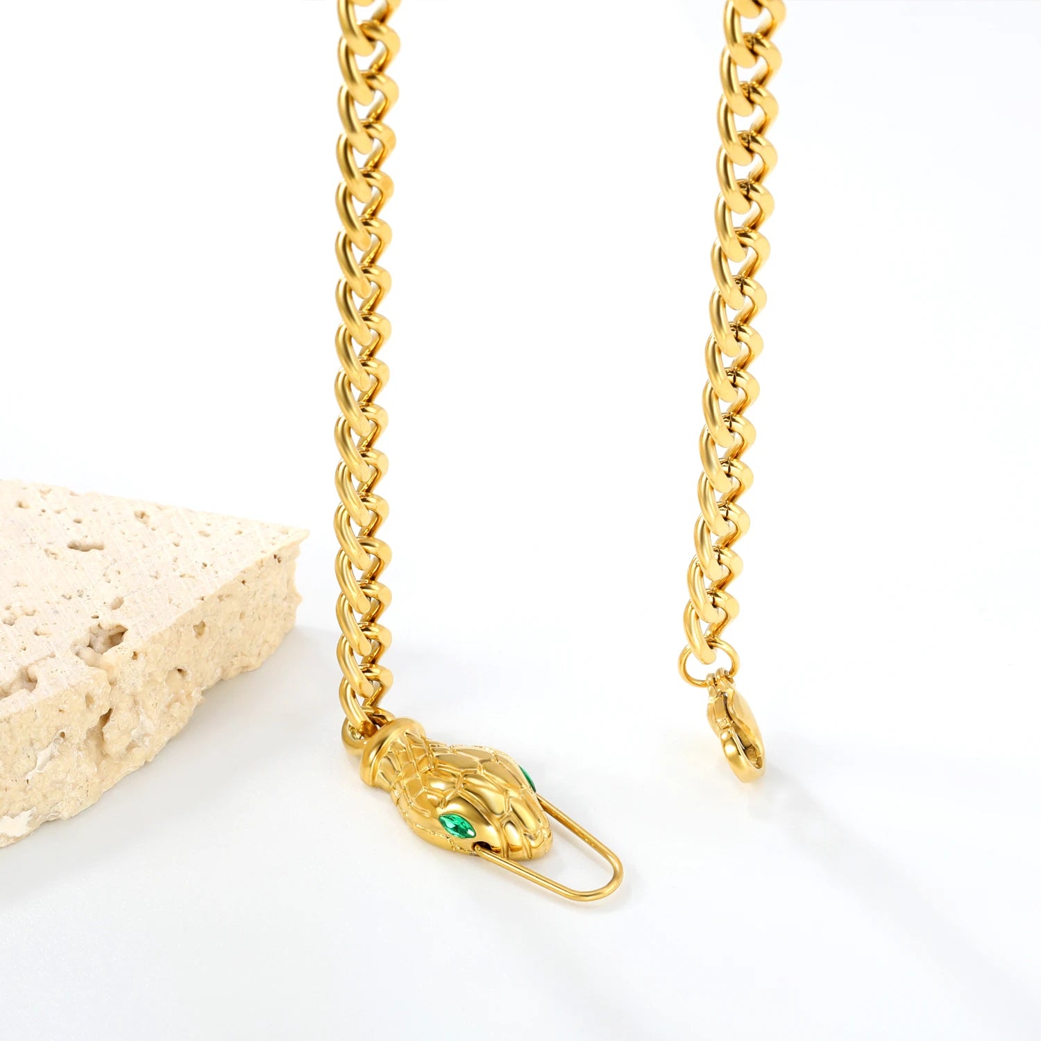 💎 Collar y Pulsera de Serpiente para Mujer – Acero Inoxidable Elegante