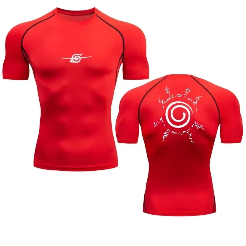 Camiseta de Compresión Anime para Hombre — Secado Rápido y Fitness