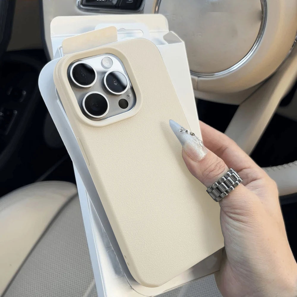 Premium Leather TPU Case for iPhone – Full Shockproof Protection | iPhone 11 to 17 Pro Max