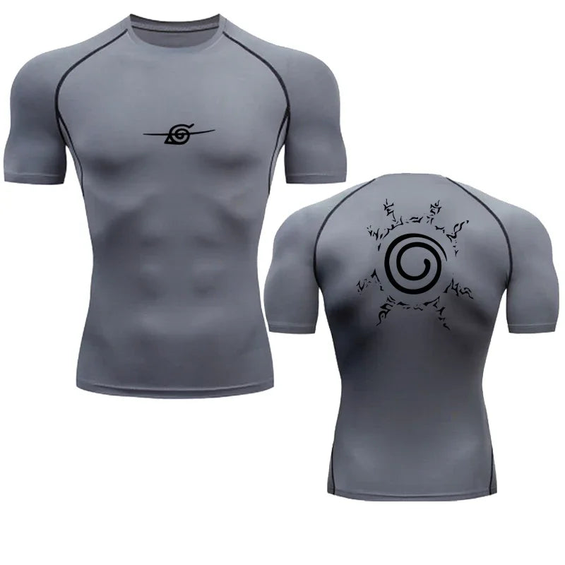 Camiseta de Compresión Anime Sport — Secado Rápido para Gym y Fitness